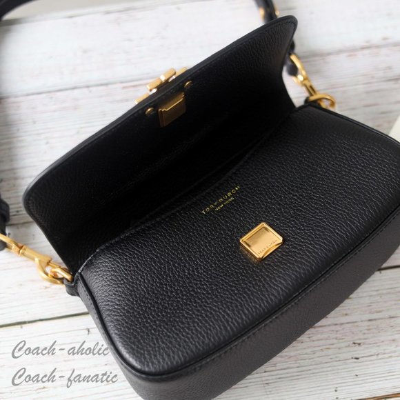 NWT Tory Burch Britten Convertible Leather Crossbody in Black - Picture 11 of 12